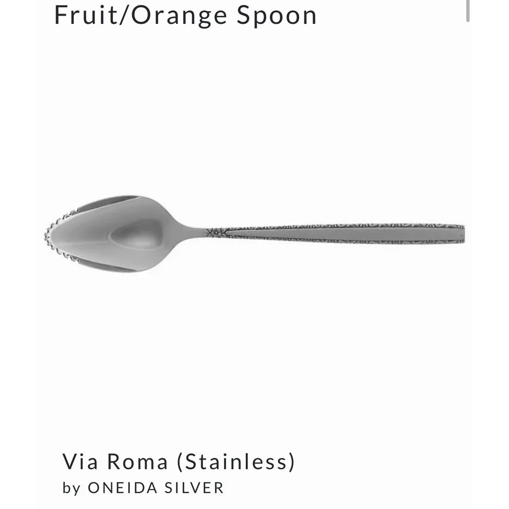 Oneida Community VIA ROMA Fruit/Orange Spoons Stainless Flatware Set Of 5